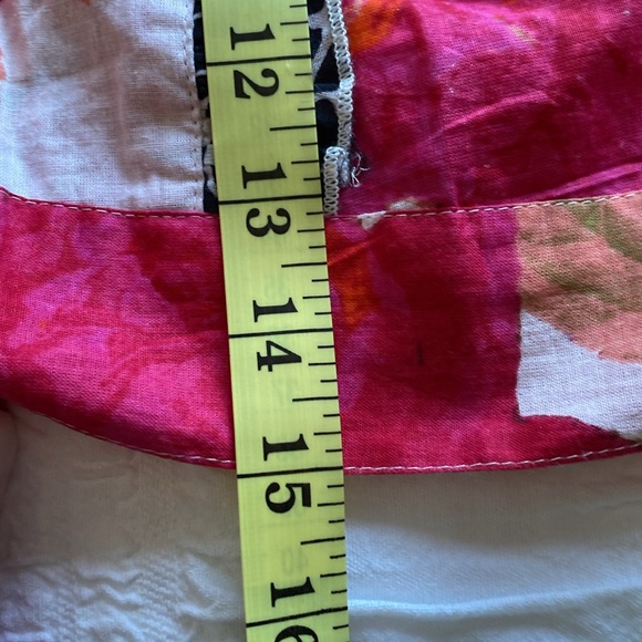 Ayfee Florence tie waist orange,pink and cream floral blouse. Leopard ruffle. M - Picture 14 of 17